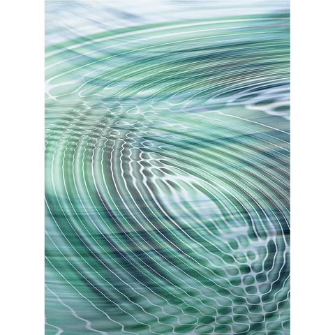 Movement II Teal Black Modern Wood Framed Art Print with Double Matting by Franklin