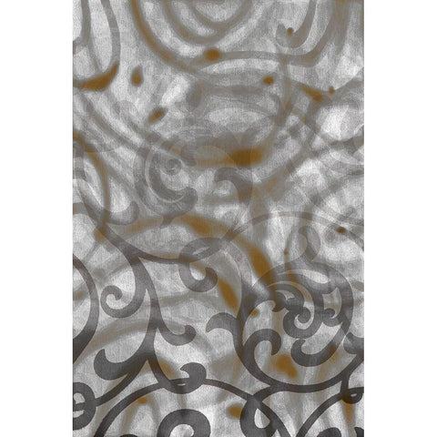 Swirly Gate II Black Modern Wood Framed Art Print with Double Matting by Franklin