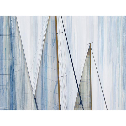 Sails II White Modern Wood Framed Art Print by Franklin