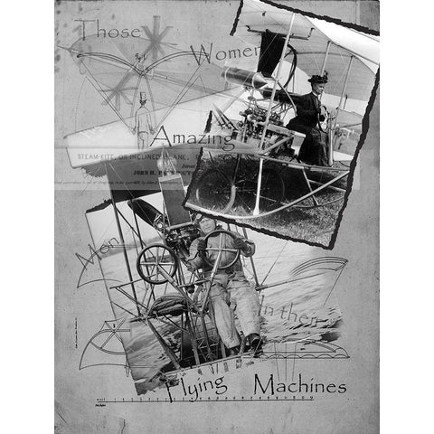 Amazing Machines White Modern Wood Framed Art Print by Simons