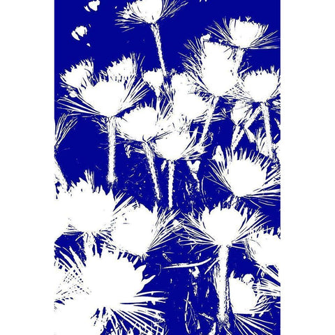 Bloomin Blue I White Modern Wood Framed Art Print by Simons