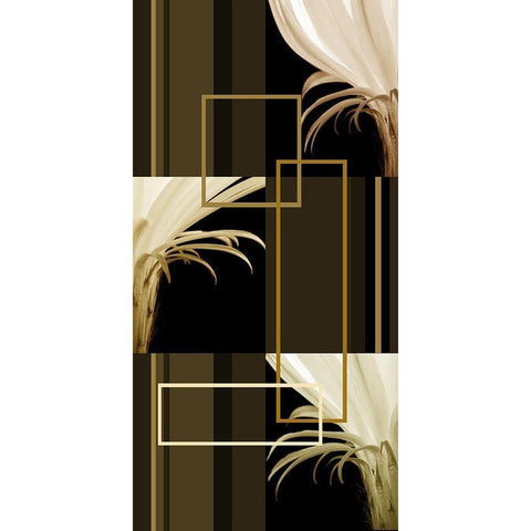 Contempo III Black Modern Wood Framed Art Print with Double Matting by Simons