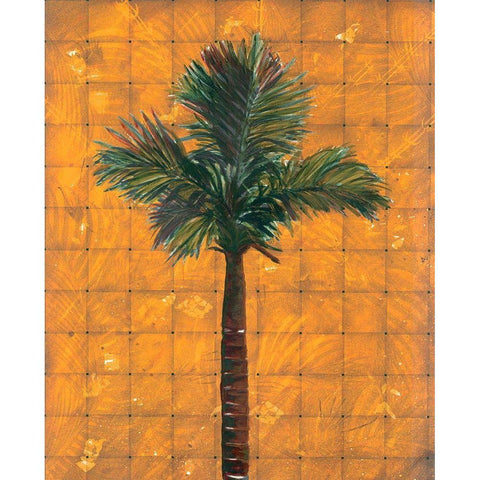 Fiesta Palm Amber White Modern Wood Framed Art Print by Simons