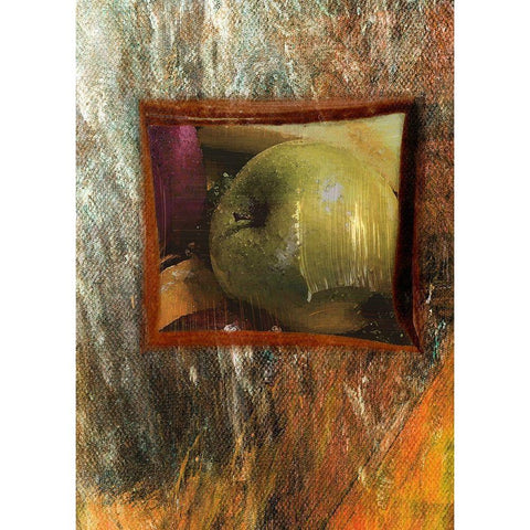 Painted Fruit I Black Modern Wood Framed Art Print with Double Matting by Simons