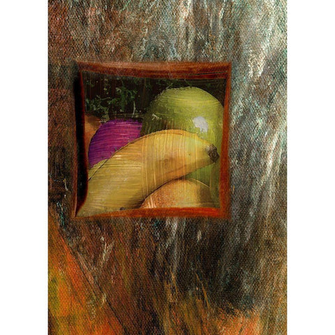 Painted Fruit II Gold Ornate Wood Framed Art Print with Double Matting by Simons