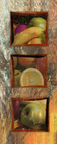 Painted Fruit III White Modern Wood Framed Art Print with Double Matting by Simons