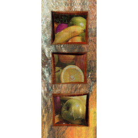 Painted Fruit III White Modern Wood Framed Art Print by Simons