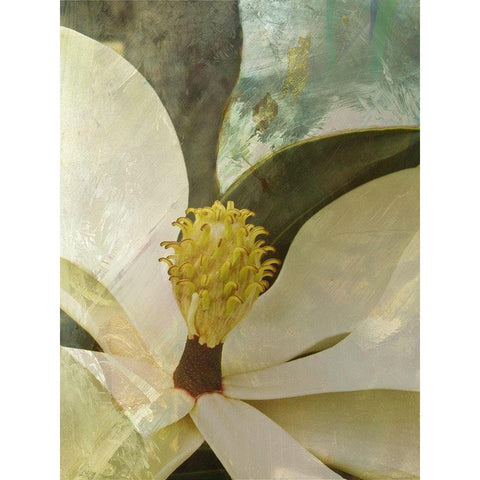 Painted Magnolia White Modern Wood Framed Art Print by Simons