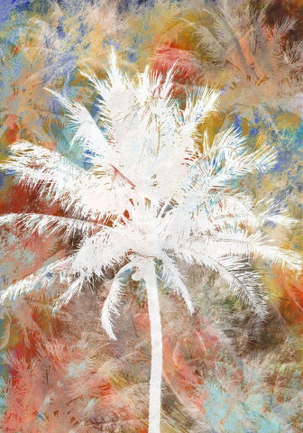 Palm Crazy I White Modern Wood Framed Art Print with Double Matting by Simons