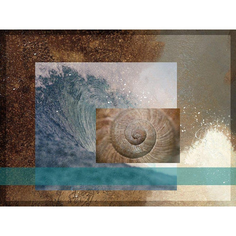 Sea Mist Black Modern Wood Framed Art Print with Double Matting by Simons