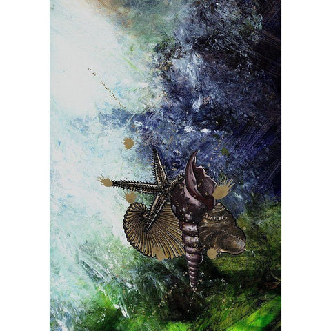 Sea Treasurers White Modern Wood Framed Art Print by Simons