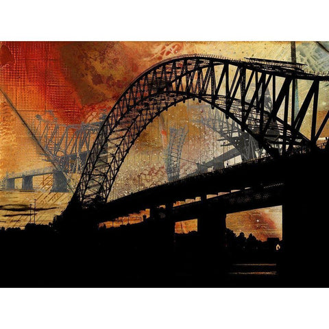 Silver Jubilee Bridge White Modern Wood Framed Art Print by Simons