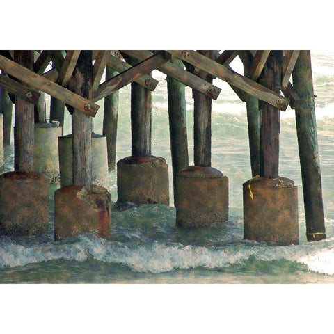 Under the Pier White Modern Wood Framed Art Print by Simons