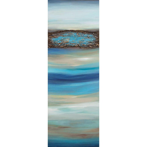 Oceanscape C Black Modern Wood Framed Art Print with Double Matting by Hinz