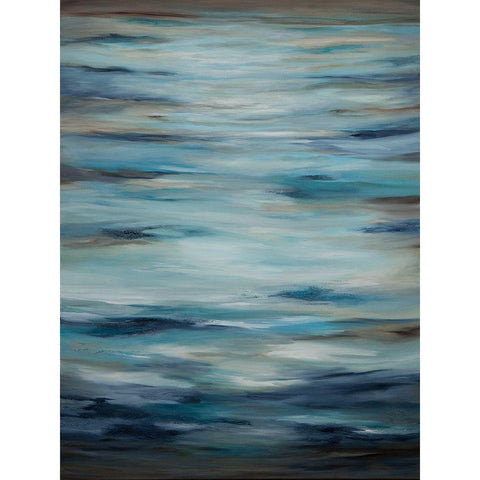 Soothing Waters Black Modern Wood Framed Art Print with Double Matting by Hinz