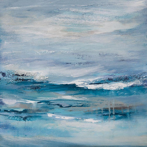 Seascape III White Modern Wood Framed Art Print by Hinz