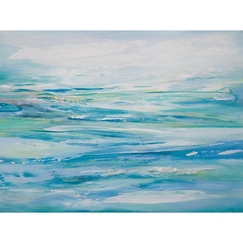 Abstract Seascape Black Modern Wood Framed Art Print with Double Matting by Hinz