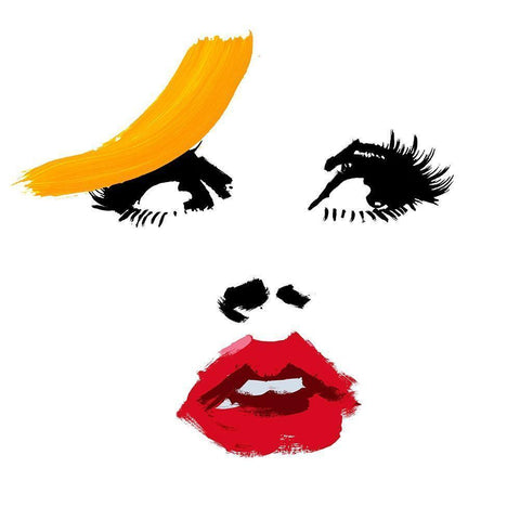 Face Gold Ornate Wood Framed Art Print with Double Matting by Johnson