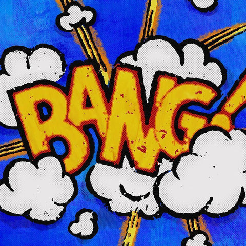 Bang White Modern Wood Framed Art Print by Johnson