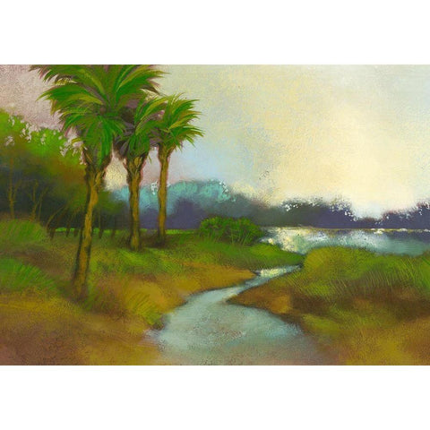 Down The River I White Modern Wood Framed Art Print by Larson