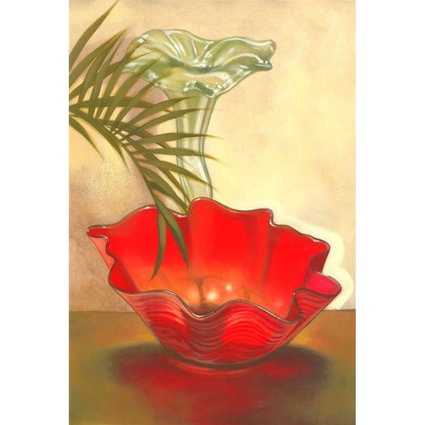 Strawberry Glass White Modern Wood Framed Art Print by Larson