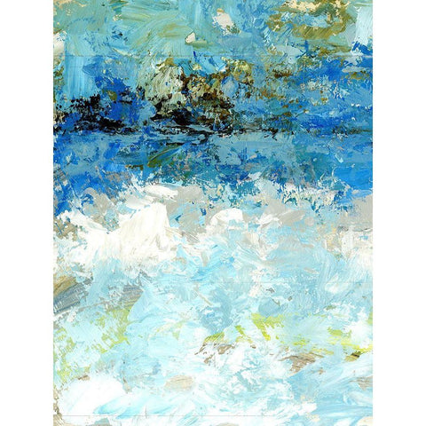 Bluescape I Black Modern Wood Framed Art Print by King