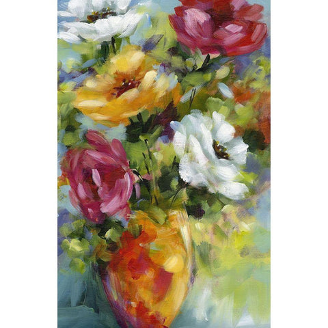 Bright Floral I White Modern Wood Framed Art Print by King