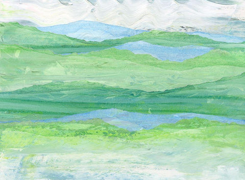 Rolling Hill Black Ornate Wood Framed Art Print with Double Matting by King