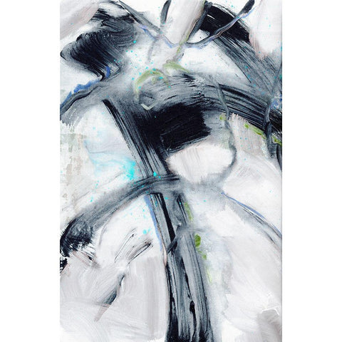 Swash Blue I Black Modern Wood Framed Art Print by King