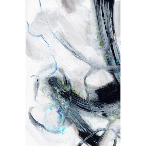 Swash Blue II Black Modern Wood Framed Art Print by King