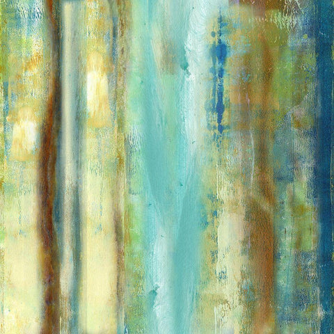 Patina Stripes II White Modern Wood Framed Art Print by King