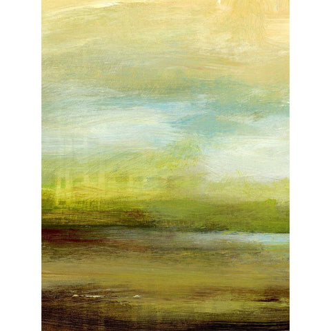 Distant Pond I Black Modern Wood Framed Art Print with Double Matting by King