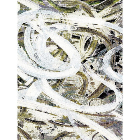 Finger Swirl II White Modern Wood Framed Art Print by King