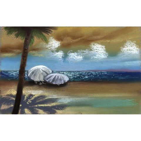 Breezy II White Modern Wood Framed Art Print by Ricci