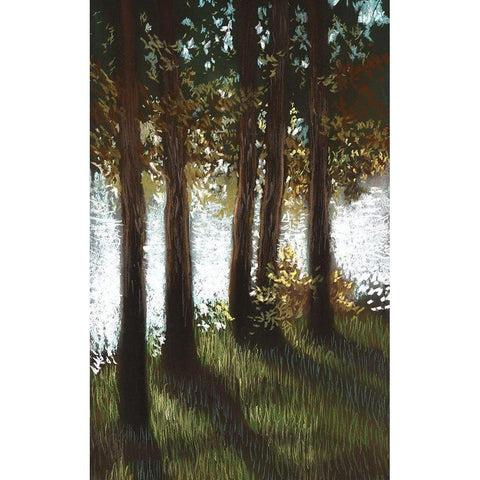 Daybreak I Black Modern Wood Framed Art Print with Double Matting by Ricci