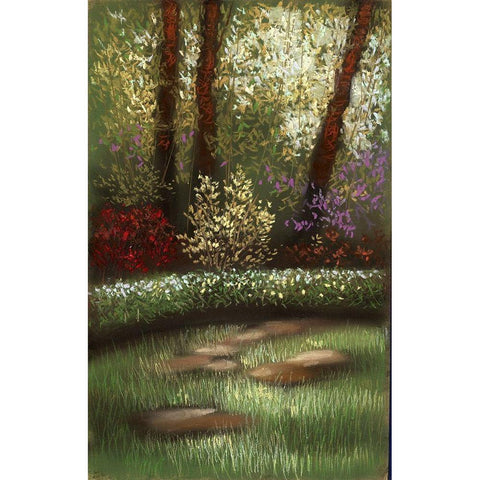 My Favorite Garden II White Modern Wood Framed Art Print by Ricci