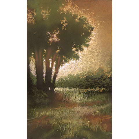 October Sun I Gold Ornate Wood Framed Art Print with Double Matting by Ricci