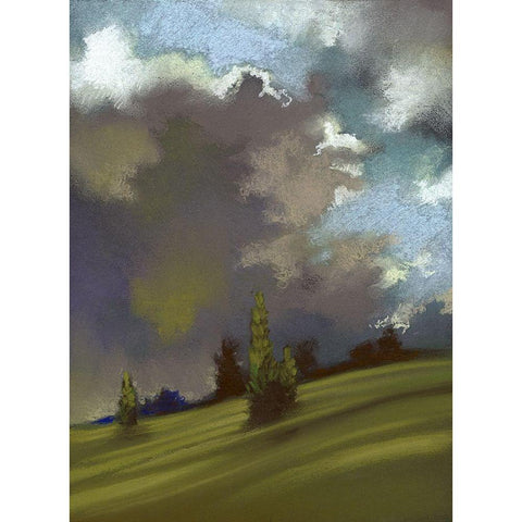 Pastel Landscape I White Modern Wood Framed Art Print by Ricci