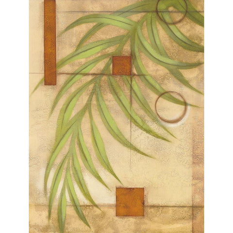 Leaf Graphic I Black Modern Wood Framed Art Print with Double Matting by Scott