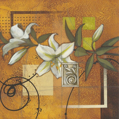 Marias Lily II White Modern Wood Framed Art Print by Scott