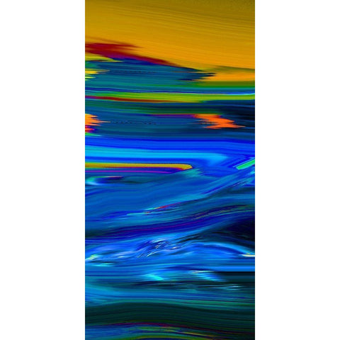 Sunset Waves II White Modern Wood Framed Art Print by Tripp