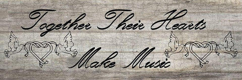Musical Hearts Black Ornate Wood Framed Art Print with Double Matting by Phillip, Jamie