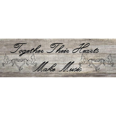 Musical Hearts Black Modern Wood Framed Art Print by Phillip, Jamie