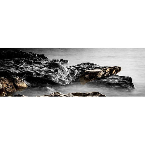 Golden Stones Black Modern Wood Framed Art Print by Phillip, Jamie