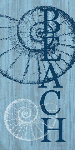 Beach Black Ornate Wood Framed Art Print with Double Matting by Phillip, Jamie
