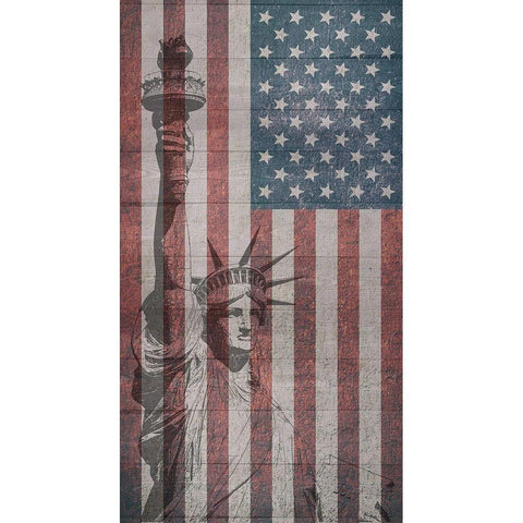 Liberty Gold Ornate Wood Framed Art Print with Double Matting by Phillip, Jamie