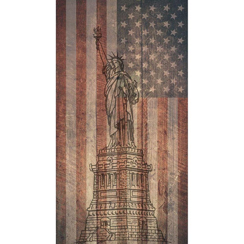 Liberty 2 Gold Ornate Wood Framed Art Print with Double Matting by Phillip, Jamie