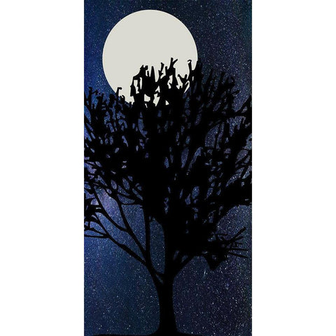 Night Moon White Modern Wood Framed Art Print by Phillip, Jamie