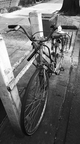 Street Bicycle White Modern Wood Framed Art Print with Double Matting by Phillip, Jamie