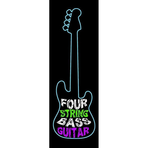 4 String Bass White Modern Wood Framed Art Print by Phillip, Jamie